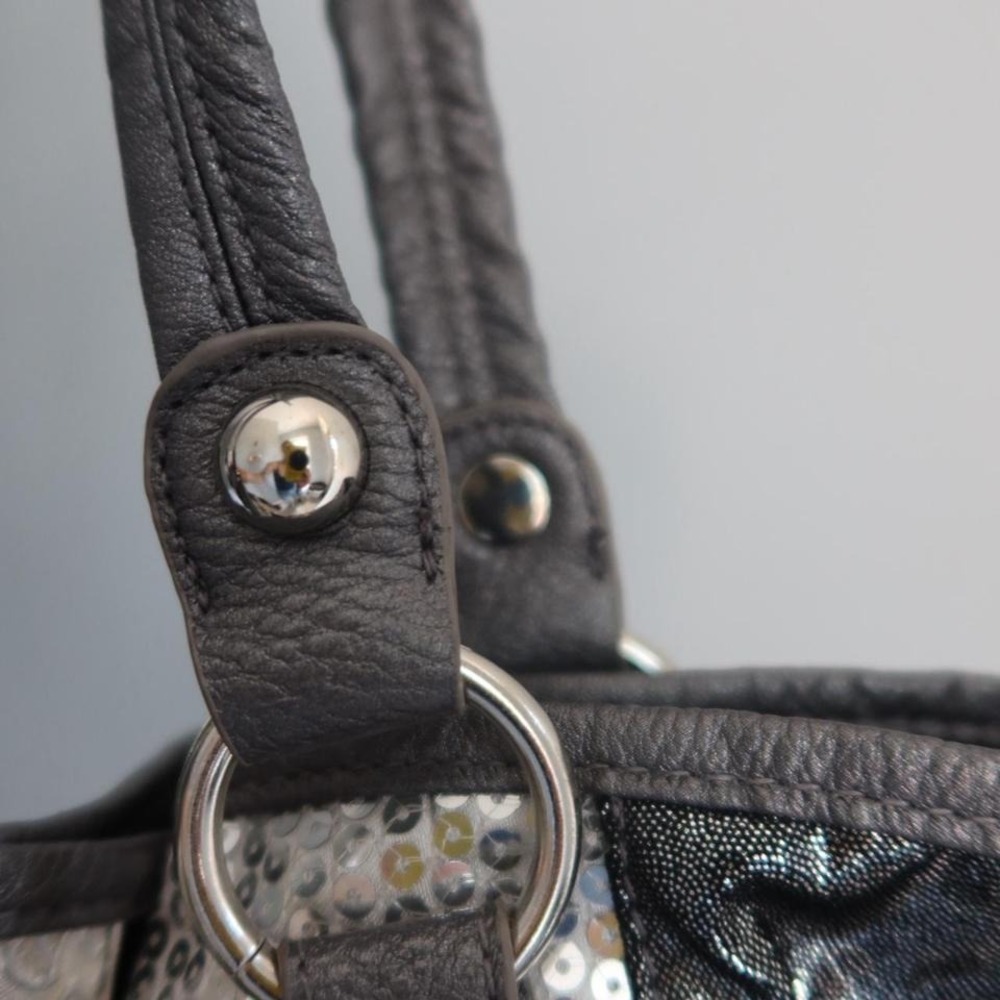 Silver Purse Bag Sparkly Glitter Sequin Glam Party - Picture 5 of 8
